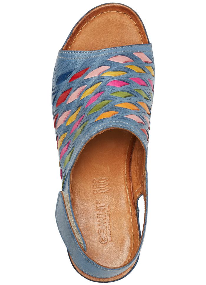Gemini Sandalette mit raffinierten, bunten Flechtdurchz&uuml;gen JEANS