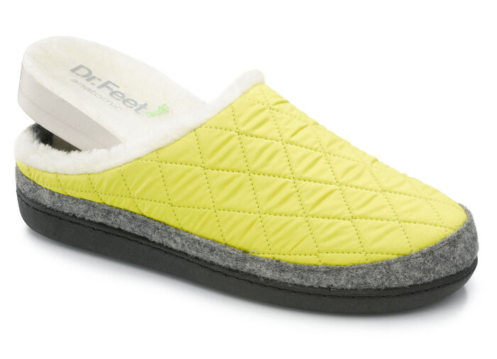 Pantoffel aus gestepptem Textilmaterial GELB