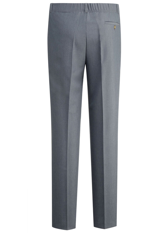 "Klaus Modelle"-Hose mit Bundfalten in 3 Farben RAUCHBLAU MELIERT