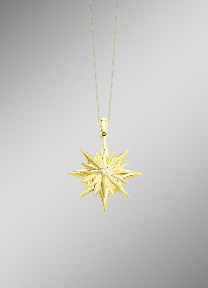 Toller Stern-Anh&auml;nger mit Brillanten und Diamanten 