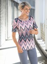 Shirt mit Allover-Dessin in 2 Farben ROS&Eacute;-ECRU-GRAU