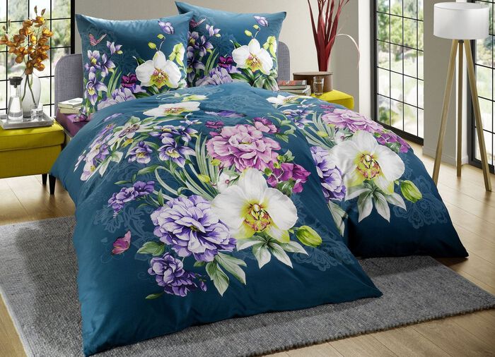 Kaeppel-Bettw&auml;sche-Garnitur mit Rei&szlig;verschluss SMARAGDGR&Uuml;N