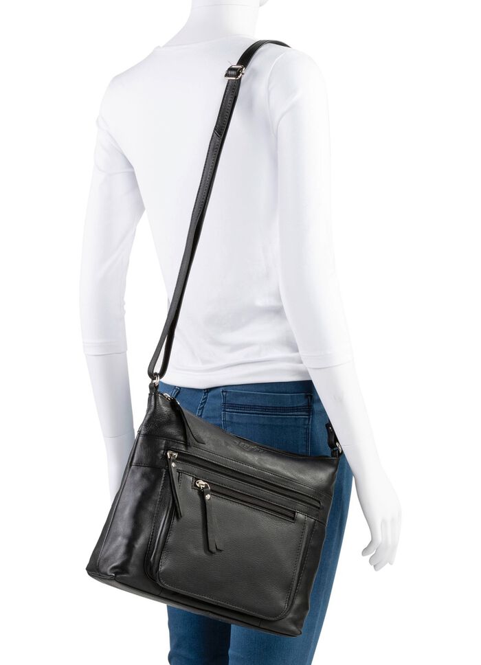 Laurina, Tasche, Damen, mit verstellbarem Umh&auml;ngeriemen SCHWARZ