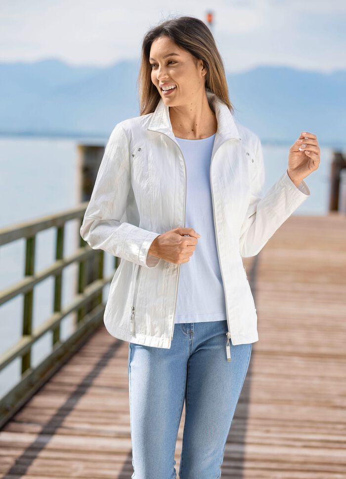 Jacke mit Rei&szlig;verschlusstaschen CREME