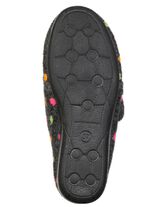 Laurina, klassische Damen-Hausschuhe, mit Klettverschluss ANTHRAZIT