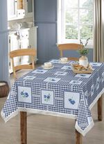 Pflegeleichte Wachstuch-Tischdecke BLAU