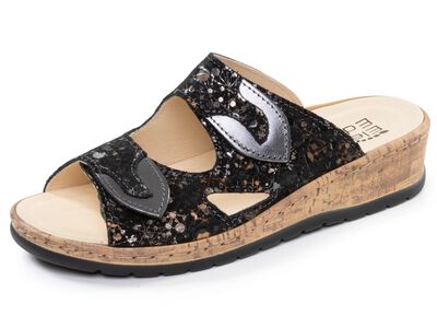 ELENA EDEN, bequeme Damen-Pantoletten, Weite H, mit herausnehmbarem Fu&szlig;bett 