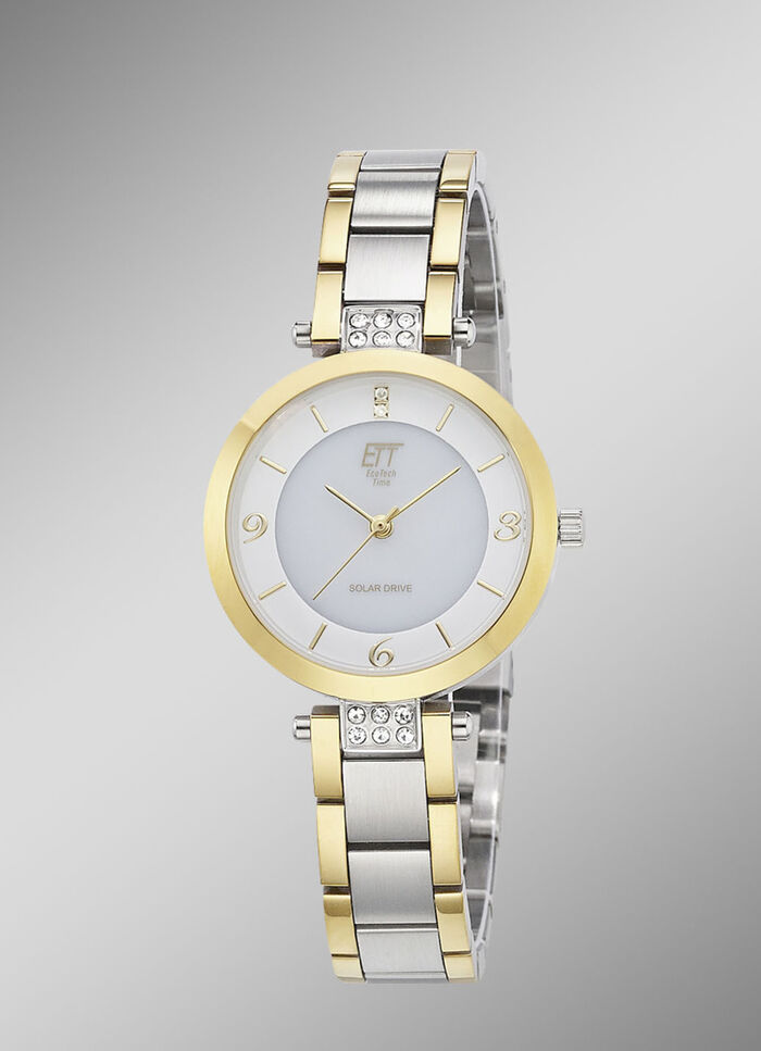 ETT-Solar-Damenuhr mit Edelstahlbandgeh&auml;use 