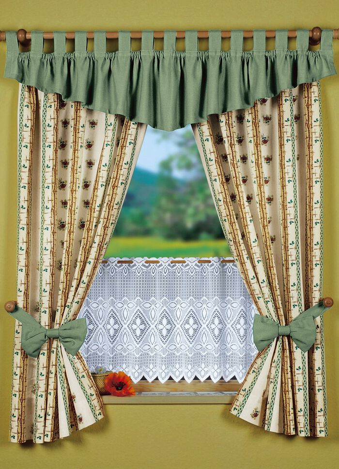 Seitenschal-Garnitur in Leinen-Optik 