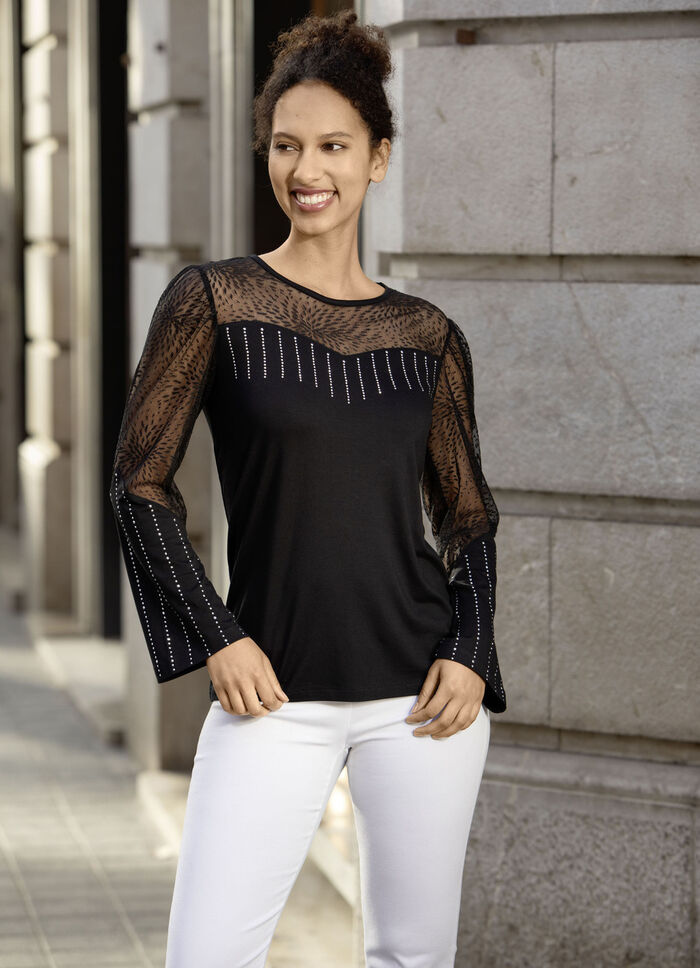 Shirt-Tunika mit Nietenzier 