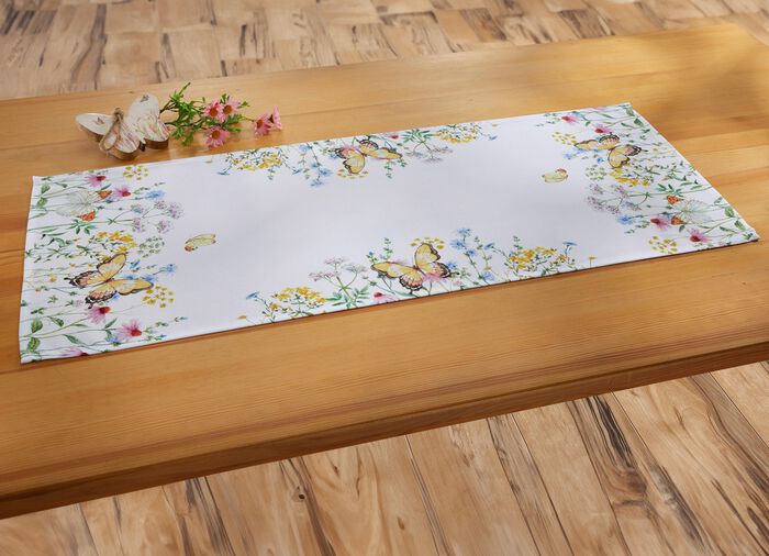 Herrliche Tischdecke mit Fr&uuml;hlingsmotiven 