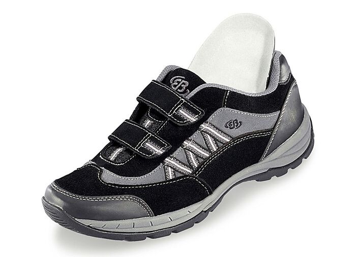 Sportliche Herren-Slipper, mit herausnehmbarem Fußbett SCHWARZ-GRAU