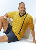 Shorty mit V-Ausschnitt und platziertem Druckdessin 