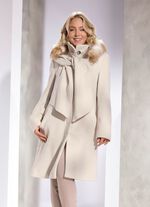 Kurzmantel mit abnehmbarem Schal CREME