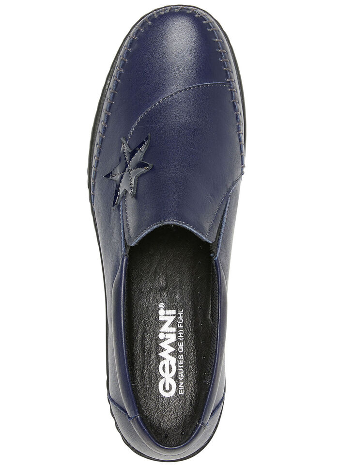 Gemini Slipper mit Leder-Applikation MARINE