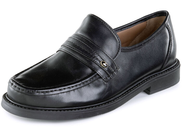 GINO GALANTE, schicke Herren-Slipper, mit Gummizug SCHWARZ