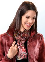 Schal mit Bl&uuml;ten- und Reptildessin 