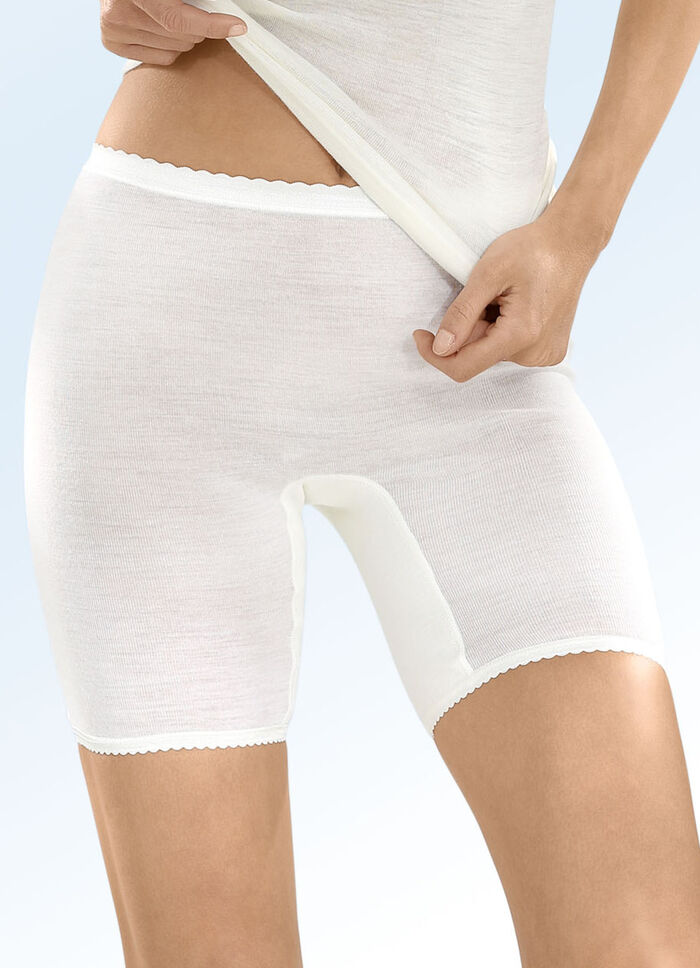 Con-ta Zweierpack Schlüpfer mit Schurwolle WOLLWEISS