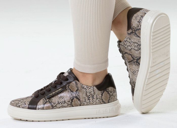 Peter Kaiser, modische Damen-Sneaker, mit herausnehmbarem Fu&szlig;bett TAUPE-MOKKA