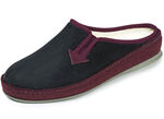 Atmungsaktive Damen-Hauschuhe, mit Gummizug SCHWARZ-BORDEAUX