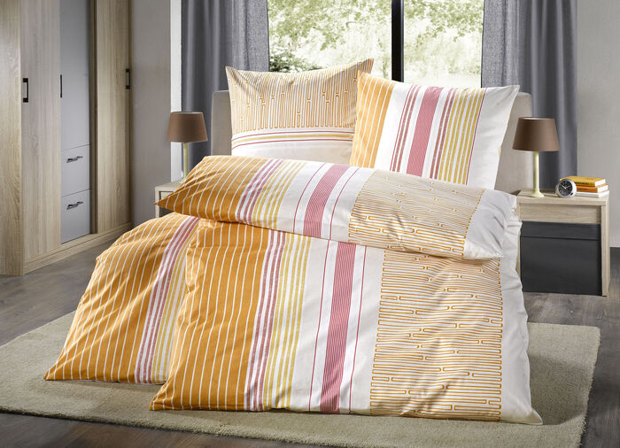 Bettwäsche-Garnitur aus 100% Baumwolle PFIRSICH