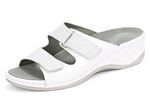 Mubb Pantolette mit Leder-Memory-Fu&szlig;bett WEISS