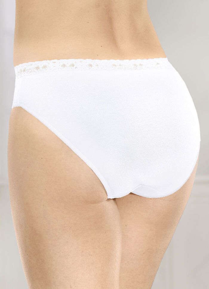 Viererpack Slips mit Elastikspitzenbund 