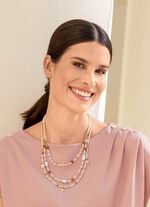 Mehrreihige Halskette mit S&uuml;&szlig;wasser-Zuchtperlen 