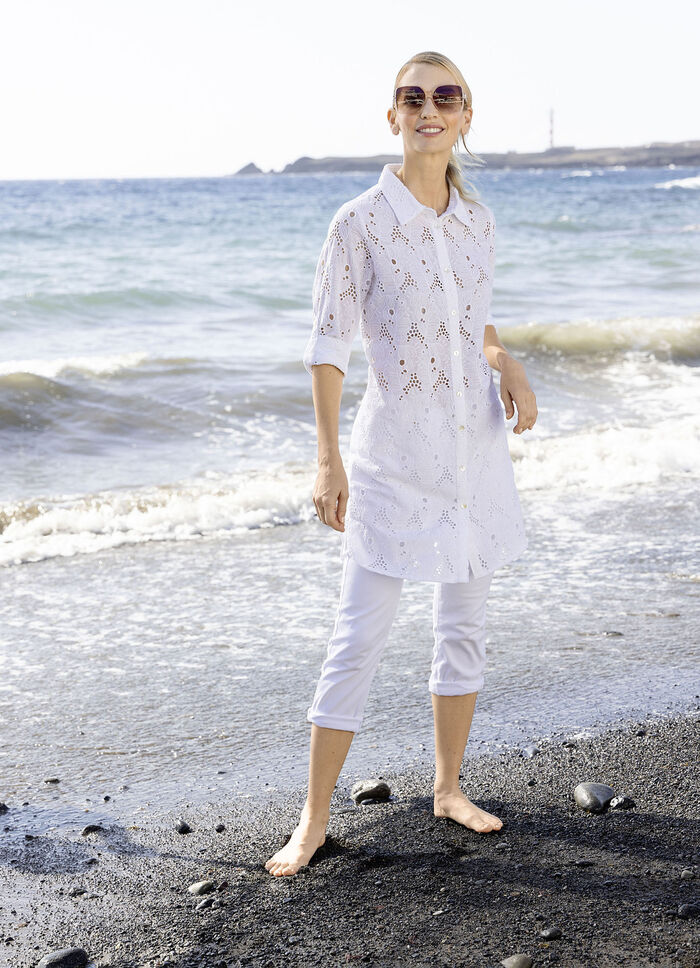 Tunika mit Lochstickerei 