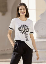 Shirt mit Flatlocknaht am Halsausschnitt 