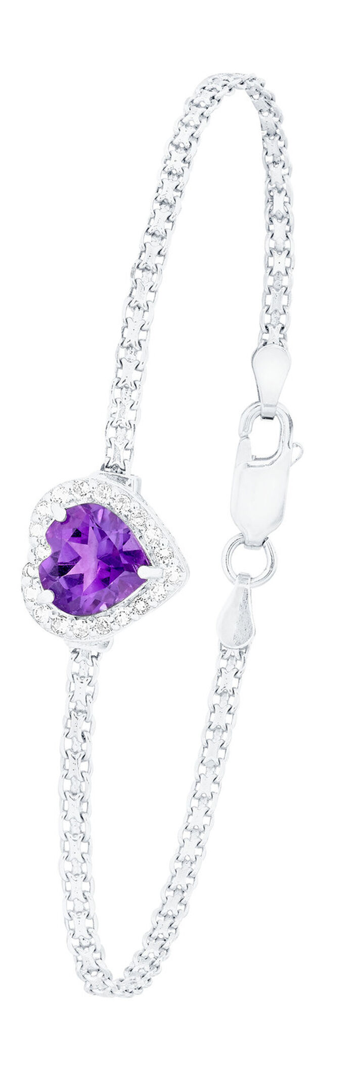 Bezauberndes Armband mit echt Amethyst und echten Wei&szlig;topasen 