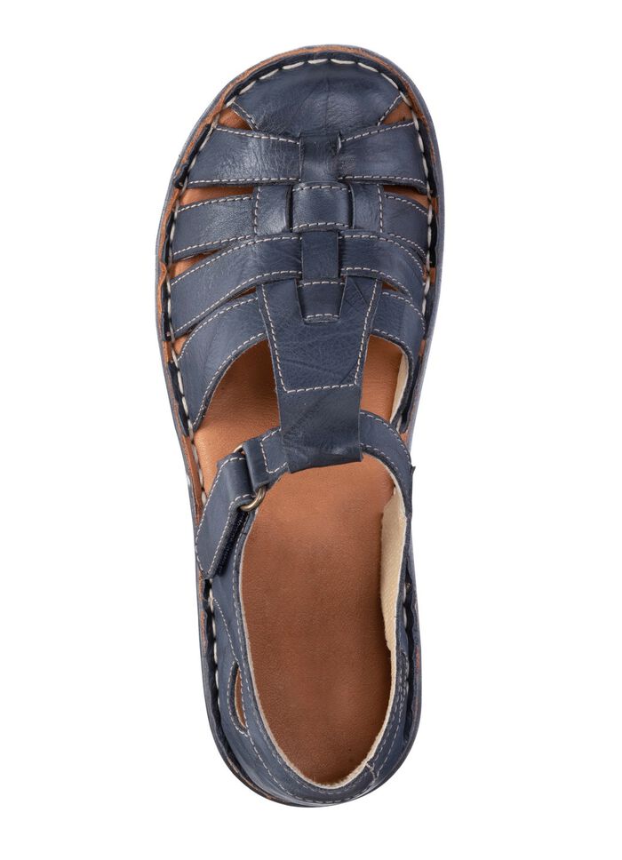 ELENA EDEN, sommerliche Damen-Slipper, Weite G, mit Klettspange JEANS