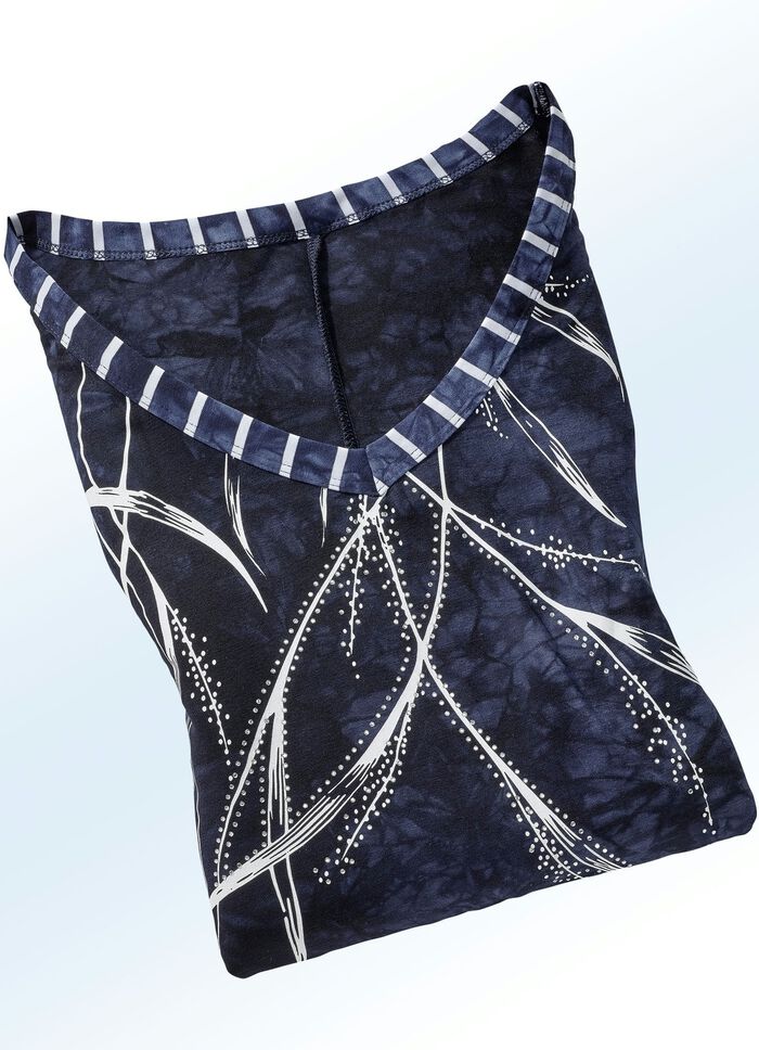 Shirt mit V-Ausschnitt in 2 Farben 