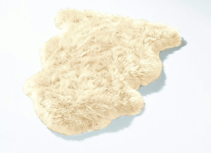 Vorleger aus echtem Merino-Lammfell BEIGE