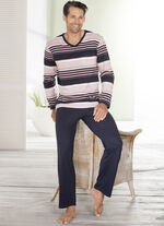 Schlafanzug mit V-Ausschnitt und offenen Abschl&uuml;ssen 