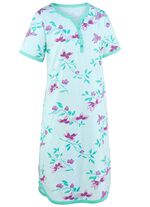 Zweierpack Nachthemden, Knielang mit Knopfleiste und kurzen &Auml;rmeln 