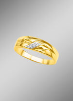 Hochglänzender Damenring in Bicolor mit Diamant 