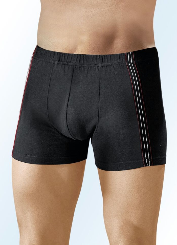 Viererpack Pants, uni mit seitlichen Kontraststreifen 