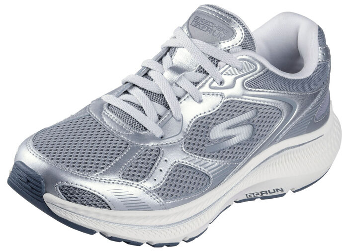 SKECHERS, sportliche Damen-Sneaker, mit herausnehmbarem Fußbett SILBER-GRAU