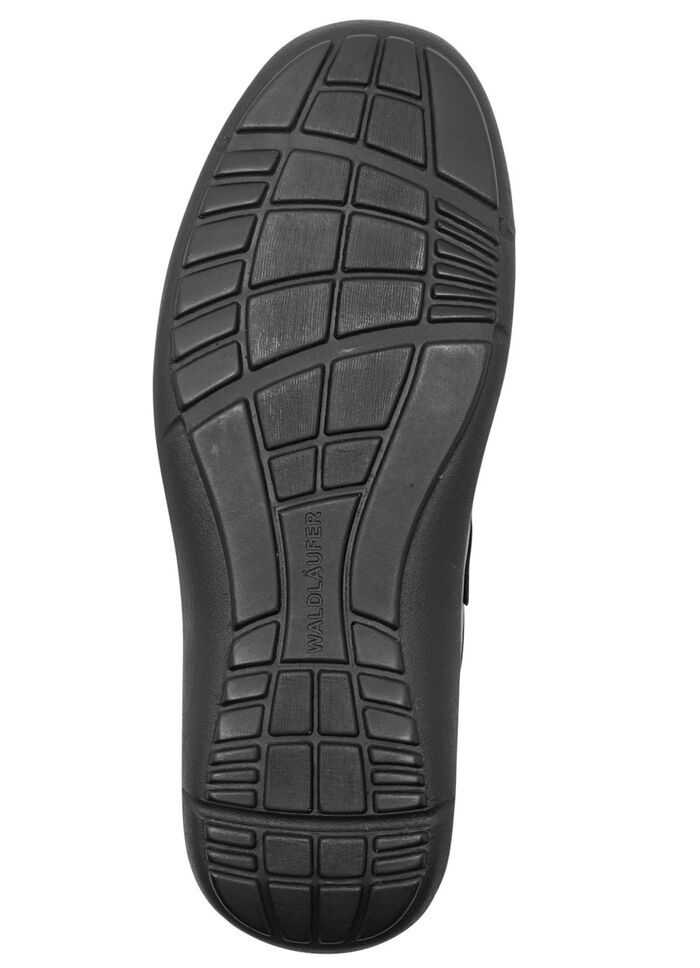 Waldl&auml;ufer, bequeme Herrn-Slipper, Weite H, mit herausnehmbarem Fu&szlig;bett SCHWARZ