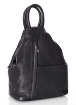 Laurina, Rucksack, Damen, mit zwei durch Rei&szlig;verschluss teilbare Umh&auml;ngeriemen SCHWARZ