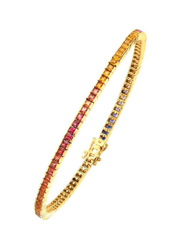 Hochwertiges Armband mit echten Safiren in Multicolor 