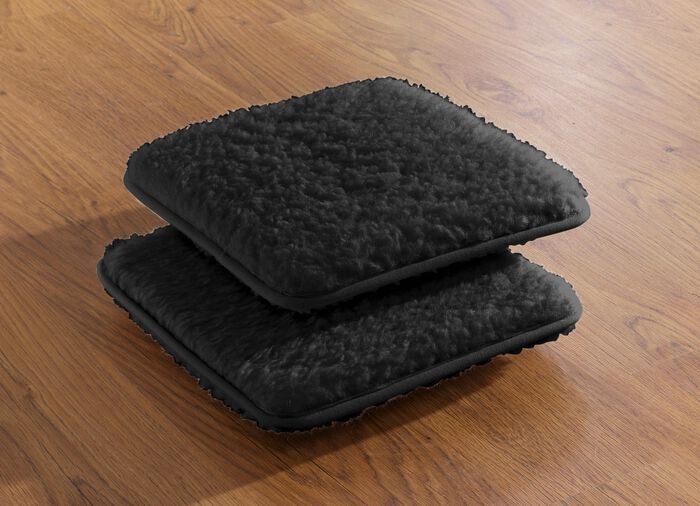 Licardo-Stuhlkissen, 2er-Set, aus reiner Schurwolle ANTHRAZIT