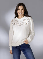 Sweatshirt mit aufwendiger Lochstickerei 