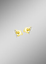Herz-Ohrstecker in Bicolor 