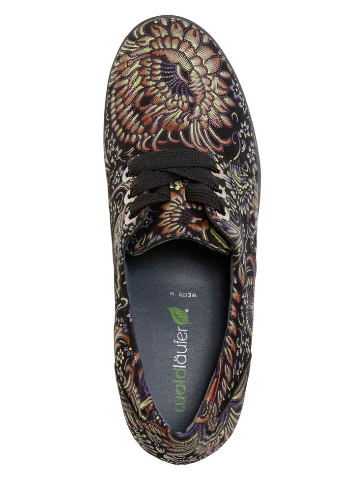 Waldläufer, bequemer Damen-Trotteur, Weite H, mit herausnehmbarem Fußbett SCHWARZ-BUNT