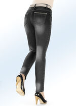 Jeans mit sch&ouml;nem Nietenbesatz SCHWARZ