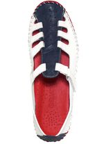 Gemini, klassische Damen-Slipper, Weite G, mit herausnehmbarem Fu&szlig;bett WEISS-MARINE-ROT