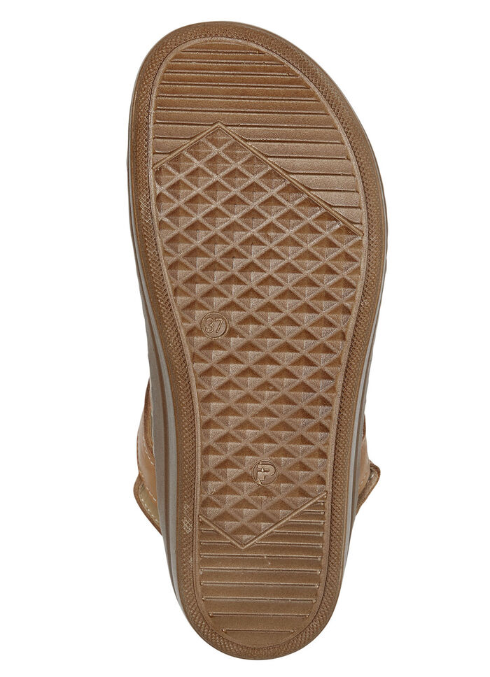 Gemini Sandale aus schattiertem Rind-Nappaleder COGNAC