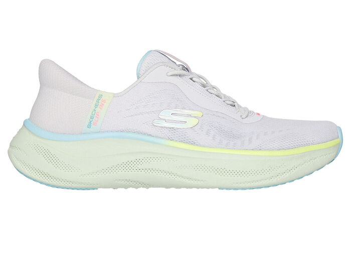 SKECHERS Sneaker mit geformter Slip-Ins Fersenplatte EISGRAU-MULTICOLOR